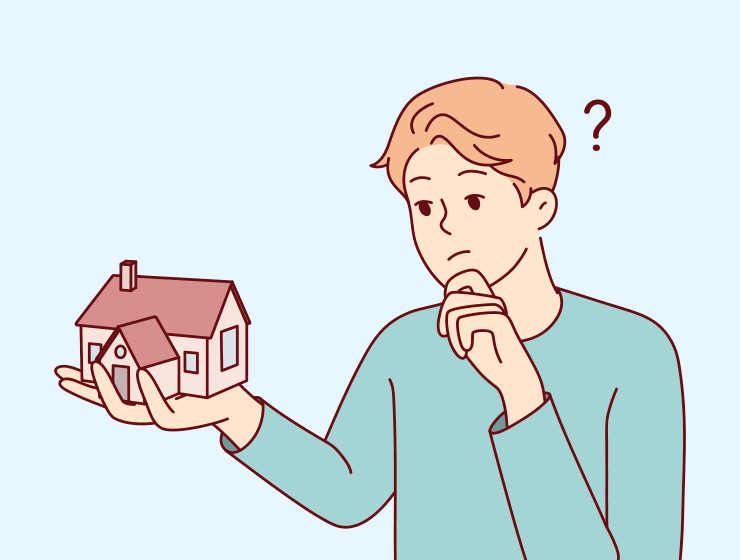Graphic illustration to convey assessing a homes value