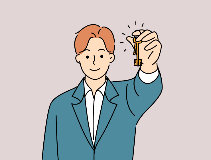 Graphic illustration to convey selling a home
