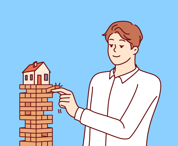 Graphic illustration to convey a home renovation