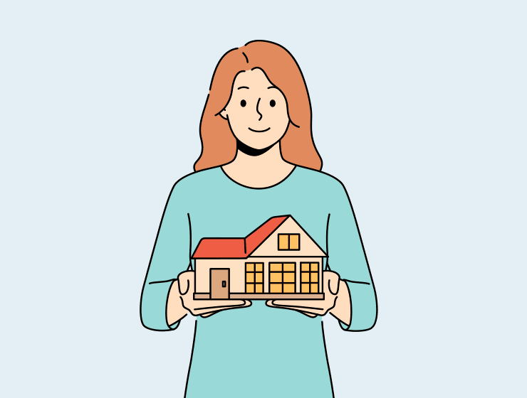 Graphic illustration to convey staging a home